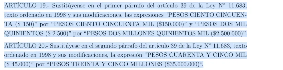 Reformas del proyecto de inocencia fiscal.