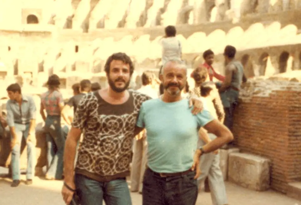 Daniel junto a su padre, el gran Astor Piazzolla.