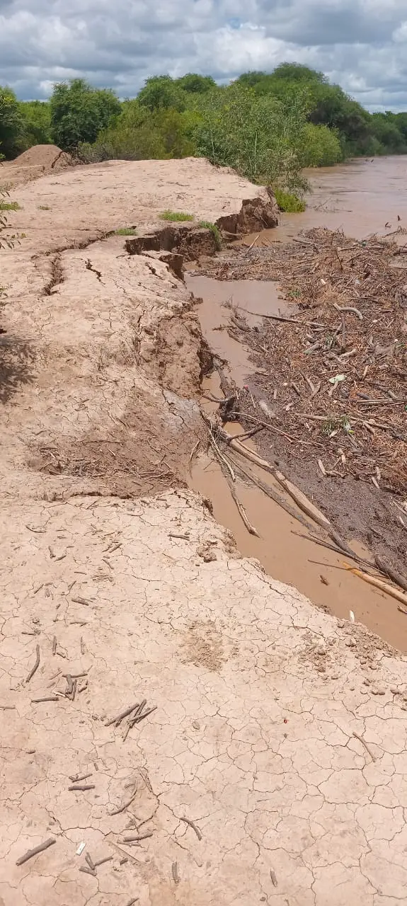 Los desmoronamientos por el río Pilcomayo