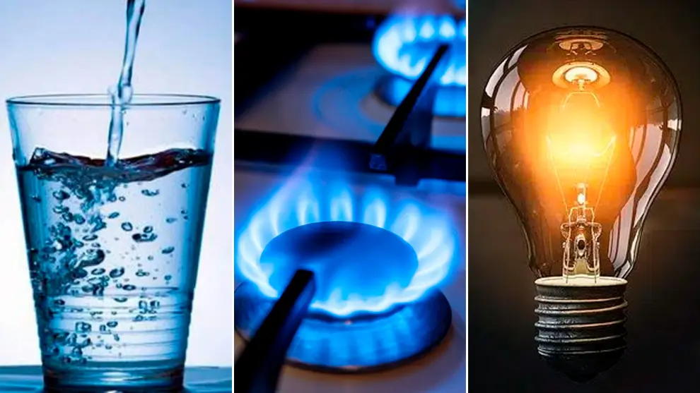 Agua, gas y electricidad.
