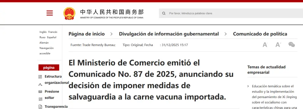 Comunicado oficial.