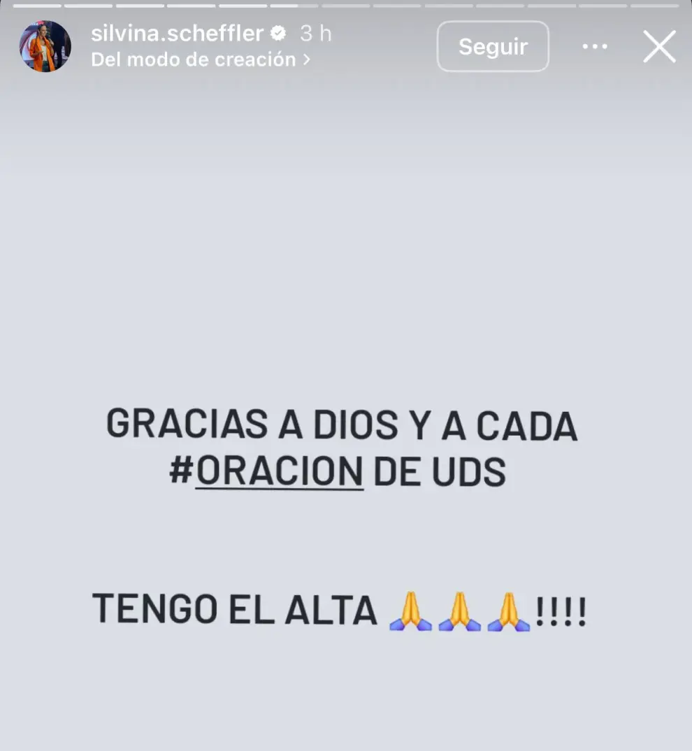 Post sobre su salud