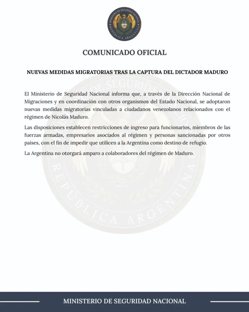 La disposición de Migraciones