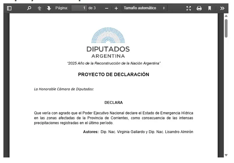 El proyecto presentado por la diputada