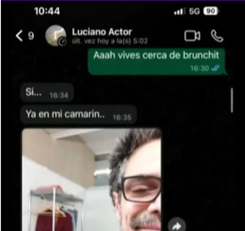 Captura de pantalla que documenta la infidelidad