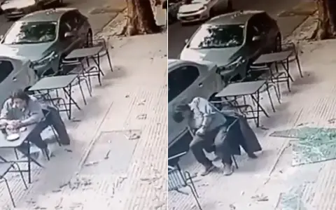 Accidente: Le cayó un vidrio en la cabeza y este vivo de milagro.