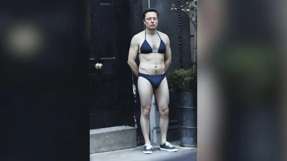 Elon Musk hace unos meses impulsando la tendencia, genero una imagen propia en bikini.
