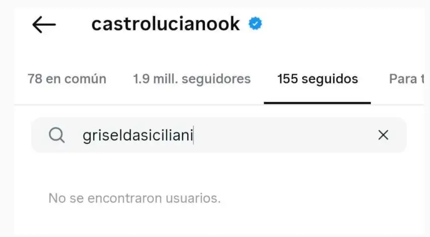 Luciano Castro dejó de seguir en Instagram a Griselda Siciliani