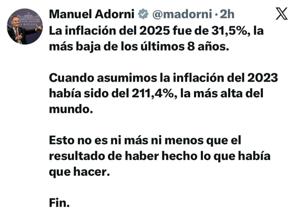 Manuel Adorni se expresó por X