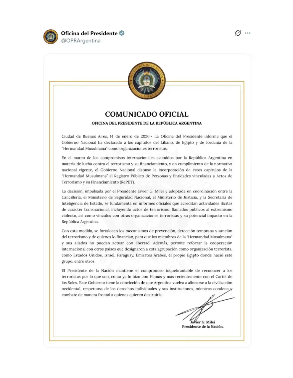 Comunicado Oficial