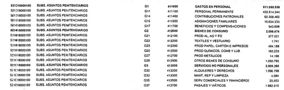 Captura del Presupuesto 2025 para el SPPS. (Boletín Oficial de la Provincia)