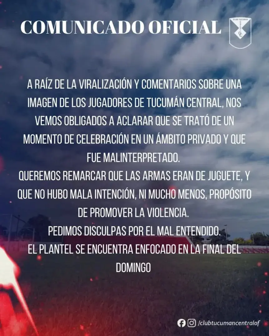 El comunicado del club Tucumán Central
