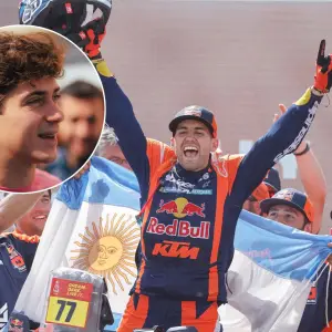 "Animal": Colapinto y Del Potro festejaron el triunfo histórico de Luciano Benavides en el Dakar