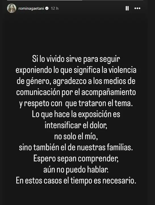 La reflexión de Romina Gaetani en Instagram