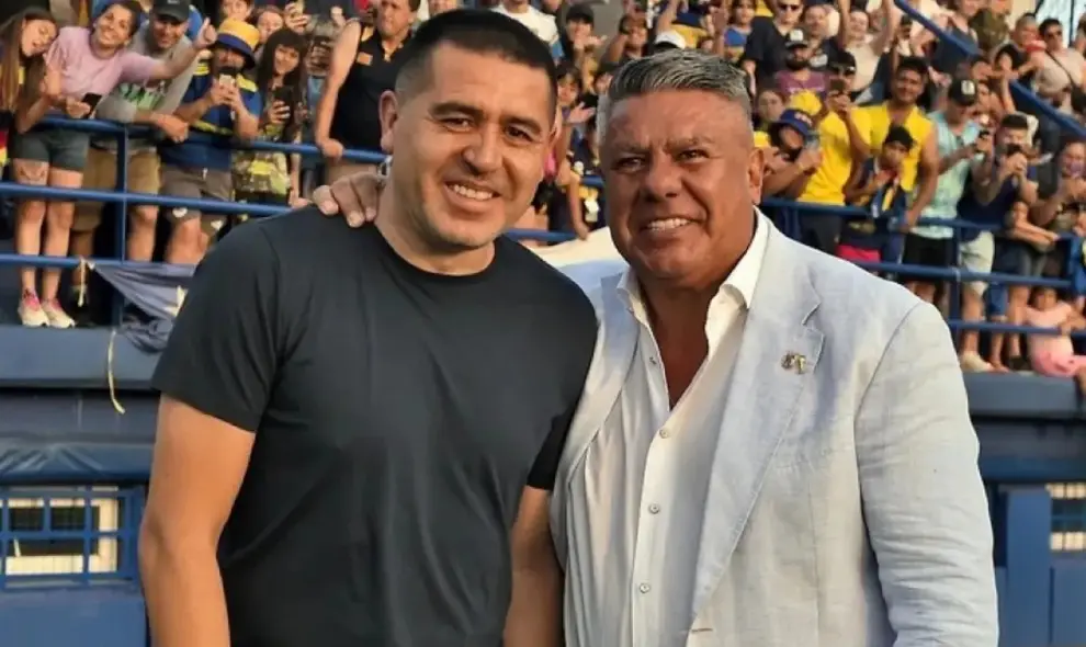 Juan Román Riquelme y Claudio "Chiqui" Tapia.