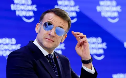 Emmanuel Macron durante su discurso en el Foro de Davos