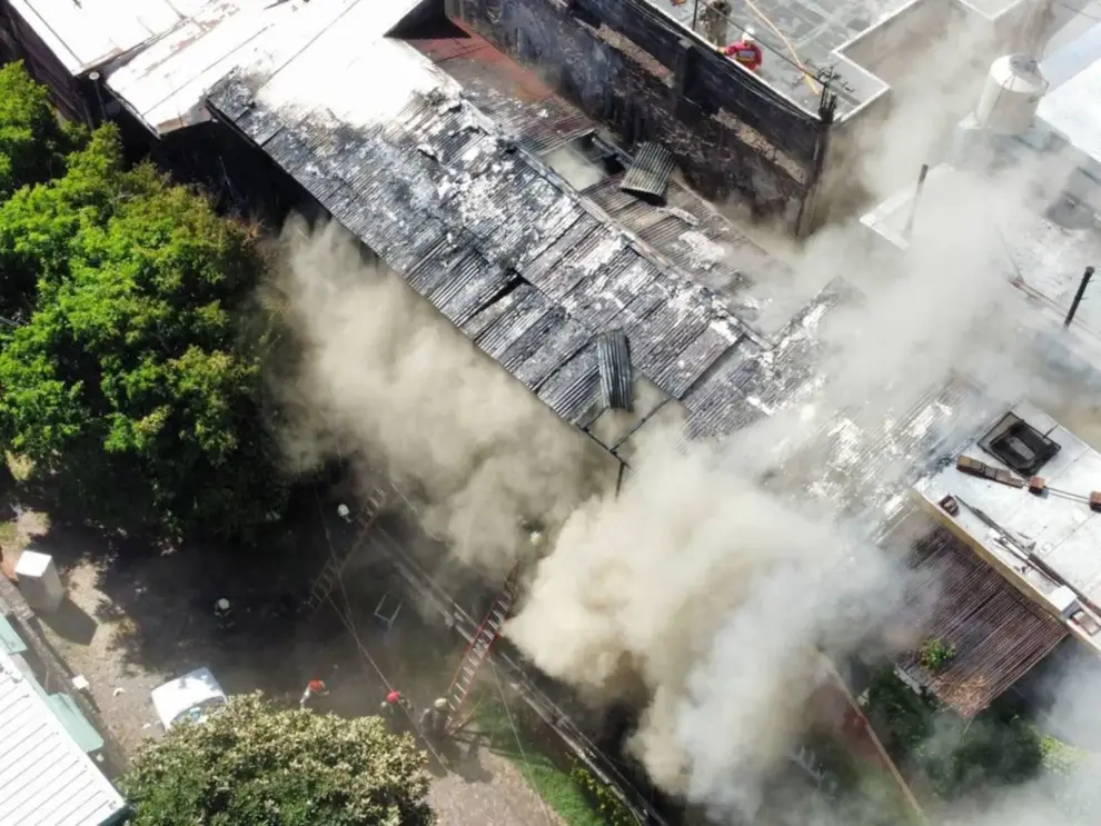 El incendio desde una vista aérea