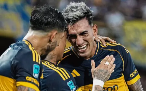 Luciano Di Lollo y su eufórico festejo tras darle la primera victoria del Apertura a Boca.