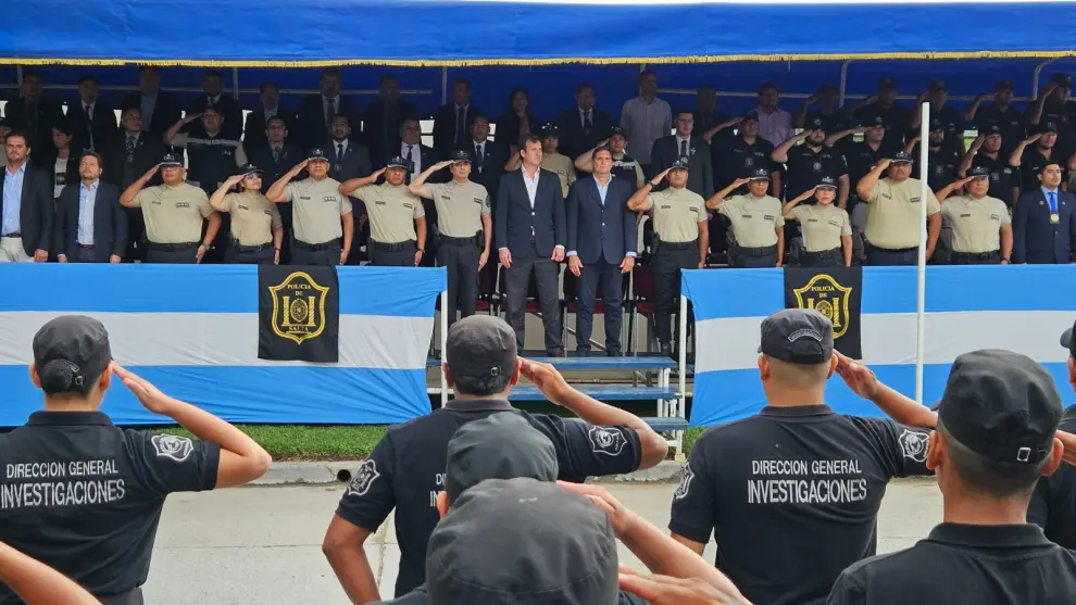 Durante el acto por el aniversario de Investigaciones, el ministro de Seguridad expuso cifras de gestión y destacó el accionar policial.
