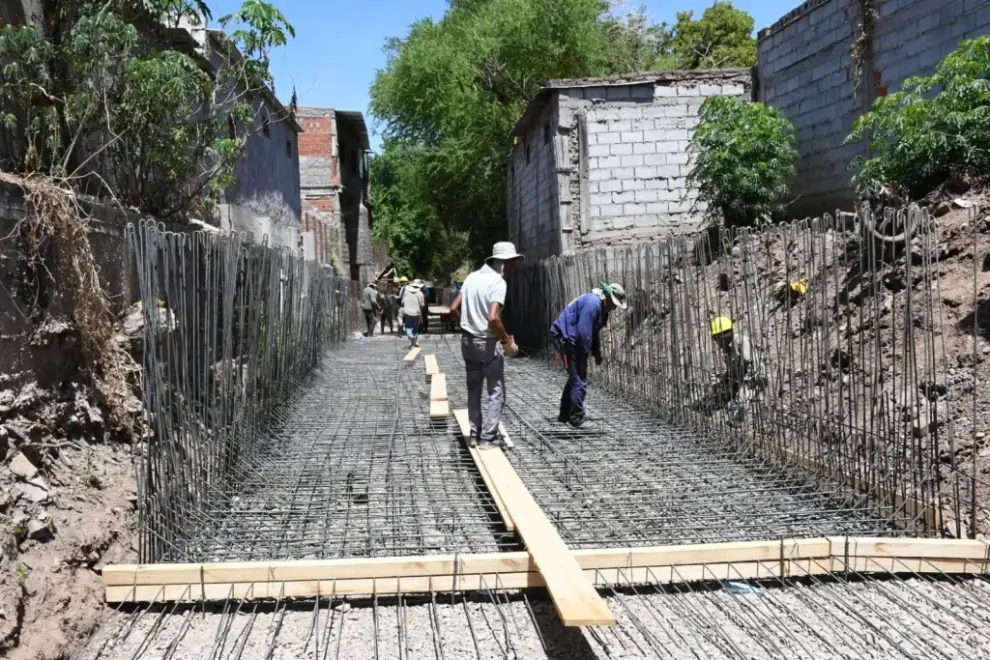 Obras de canalización del desagüe pluvial Tinkunaku en octubre de 2024