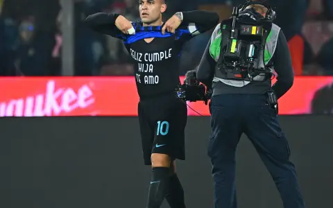 Lautaro Martínez le dedicó el gol a su pequeña hija.