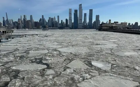 Nueva York congrelada por la ola polar.