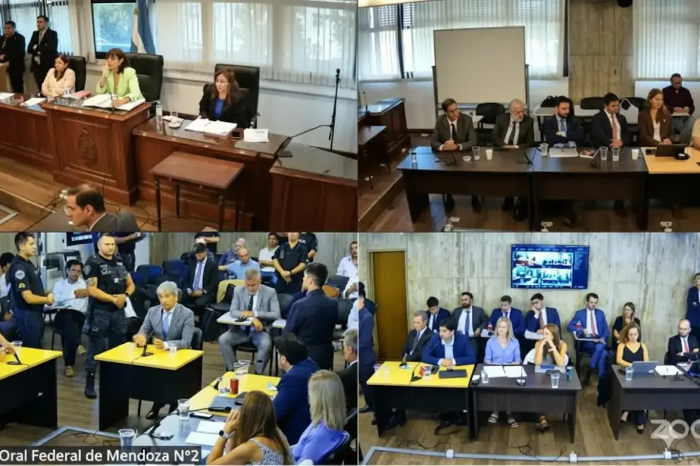 Vista de la transmisión del juicio al ex juez federal de Mendoza
