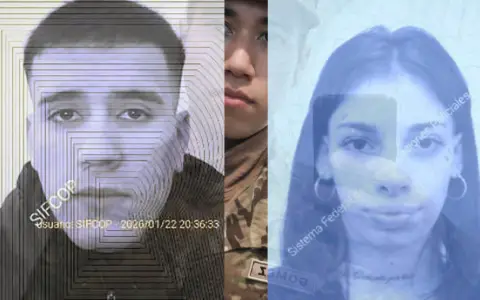 Rodrigo Gómez y dos de sus extorsionadores
