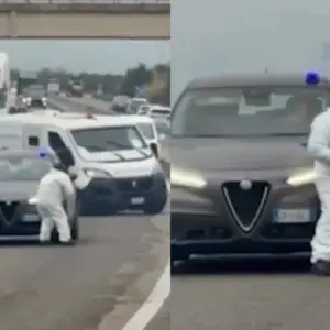 Asalto cinematográfico en Italia: un comando armado voló un camión blindado y huyó con millones