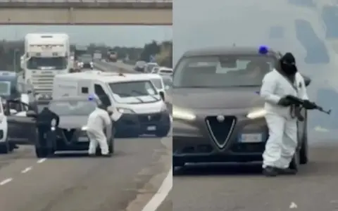 Espectacular asalto con explosiones y tiroteos a un furgón blindado en Italia