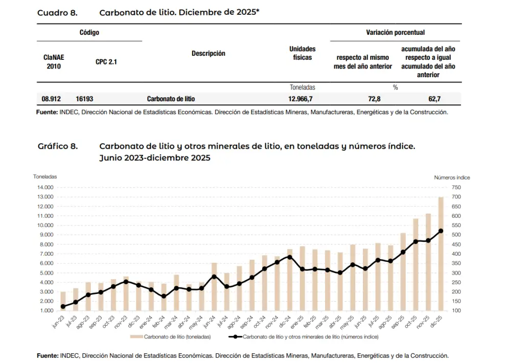 Balance del litio.