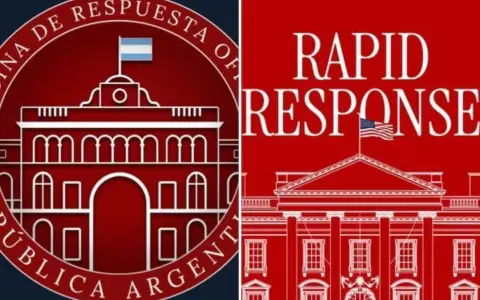 A la izquierda, la Oficina de Respuesta de Milei; a la derecha, la Rapid Response de Trump