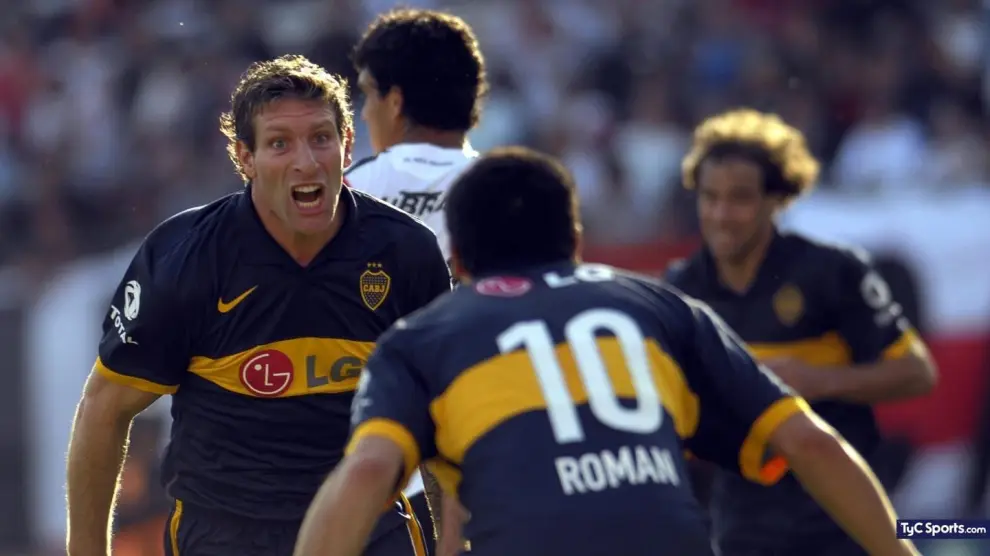 Martín Palermo y Juan Román Riquelme cuando eran compañeros en Boca Juniors