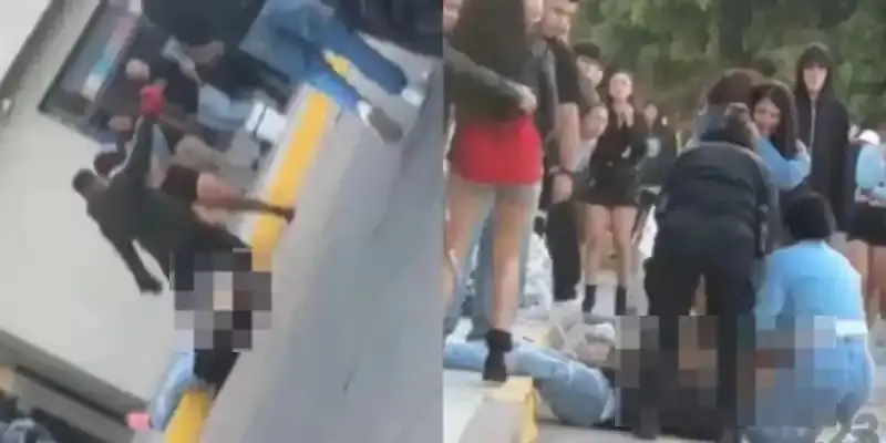 Momentos en que la víctima es brutalmente golpeada.