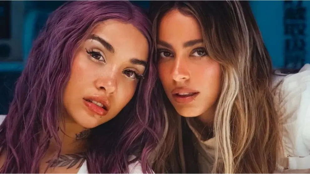 Tini y María Becerra con Bad Banny.
