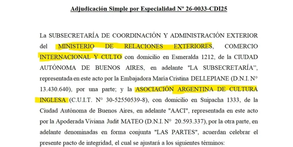 Contrato entre Cancillería y el instituto que dirige la esposa de Federico Sturzenegger.