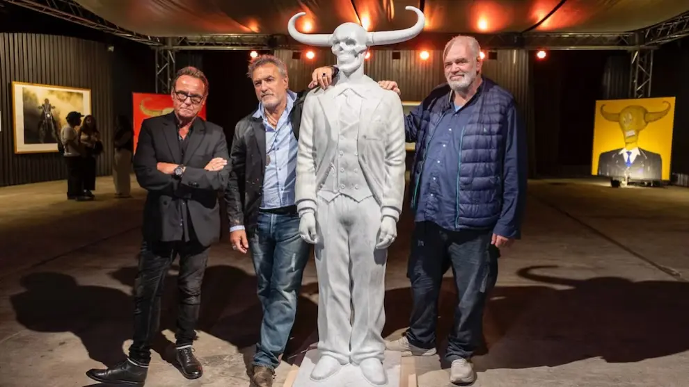 Halfin, Rodríguez, "Deadman" y Pablo Atchugarry, durante la presentación del libro en el MACA