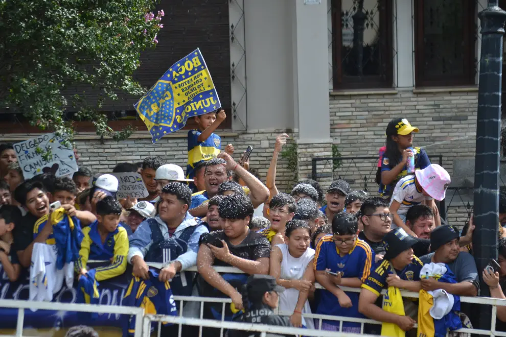 La llegada de Boca al Hotel Sheraton de Salta