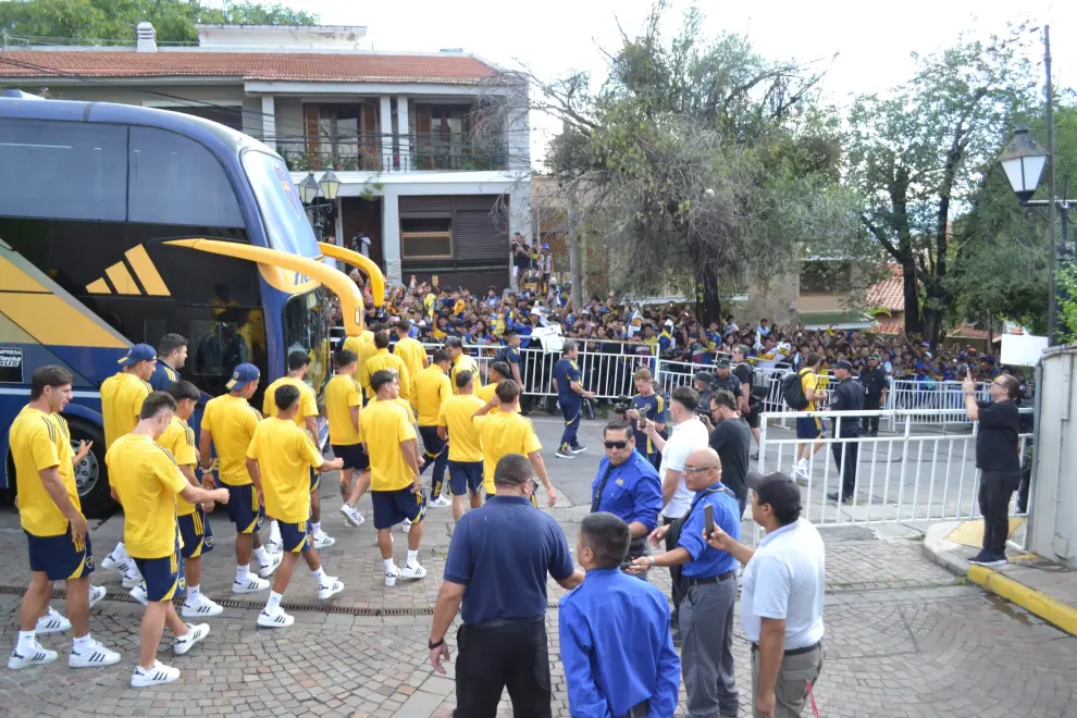 La llegada de Boca al Hotel Sheraton de Salta