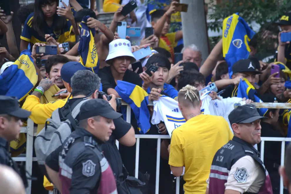 La llegada de Boca al Hotel Sheraton de Salta