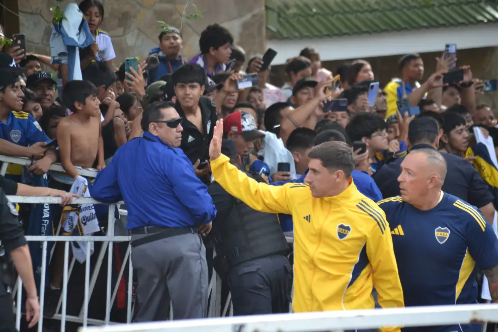 La llegada de Boca al Hotel Sheraton de Salta