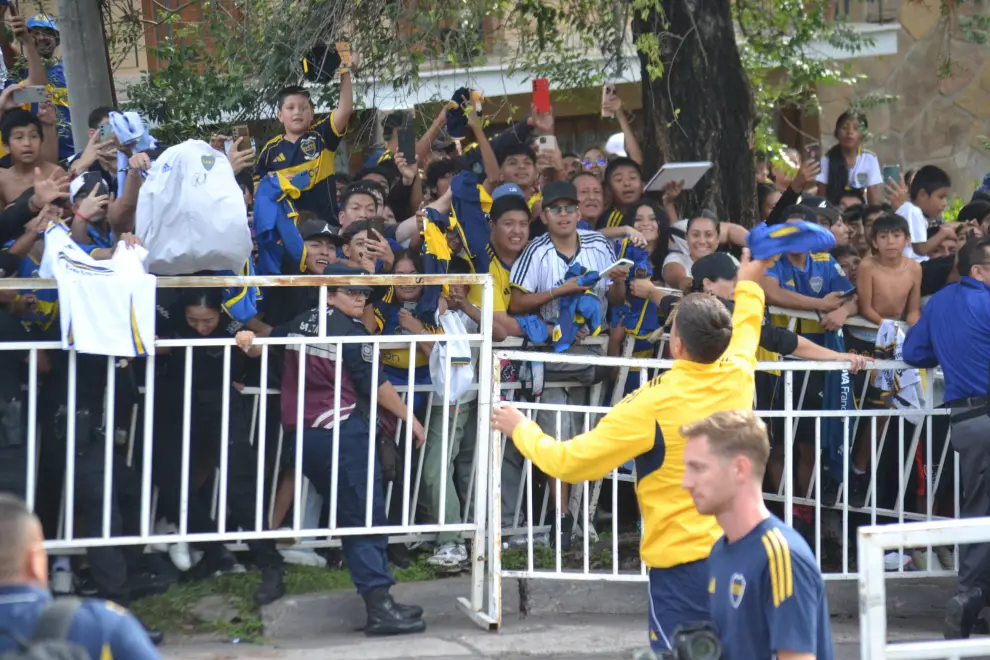 La llegada de Boca al Hotel Sheraton de Salta
