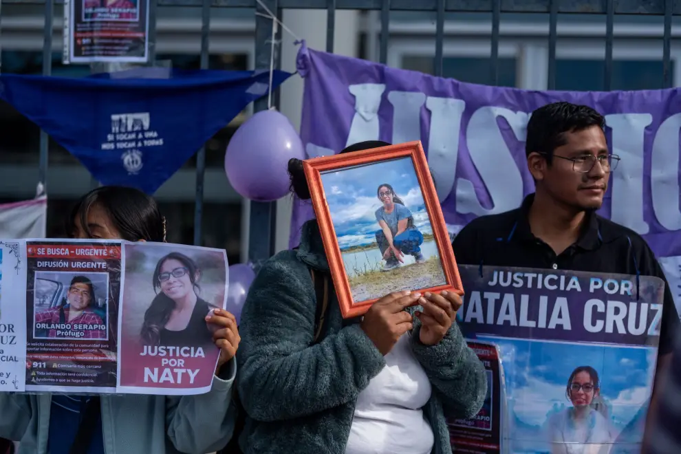 Manifestación en ciudad judicial por el femicidio de Natalia Cruz