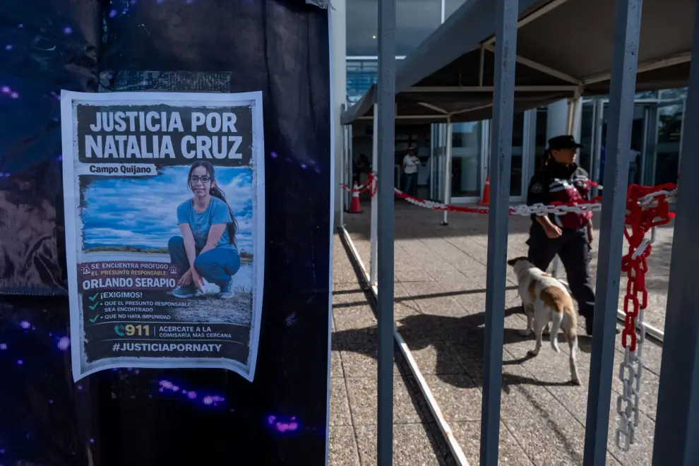 Manifestación en ciudad judicial por el femicidio de Natalia Cruz