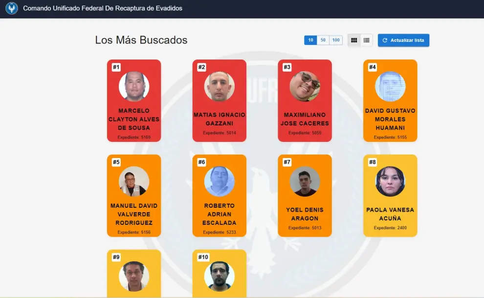 Escalada, en el listado de los más buscados de Argentina