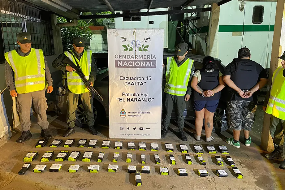 Prenventiva por llevar 34 kilos de cocaína.