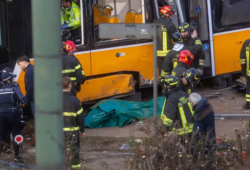 Accidente ferroviario en Milán.