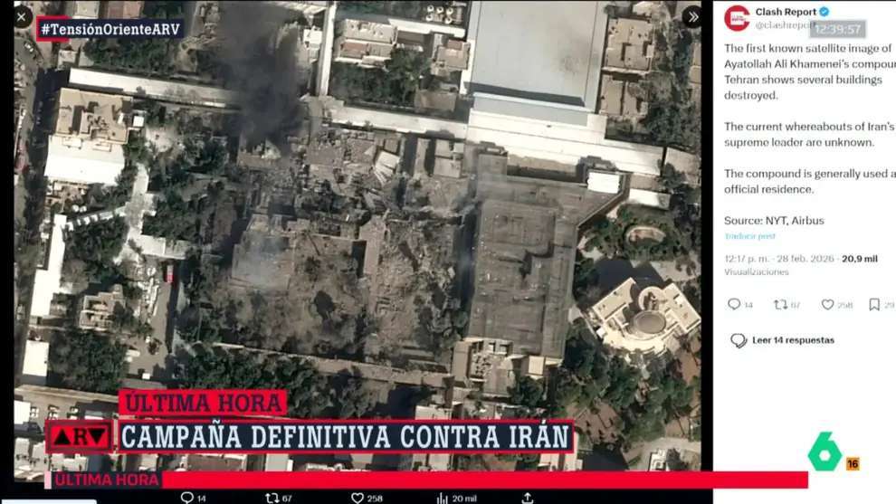 Primeras imágnes de cómo quedó la residencia de las autoridades iraníes
