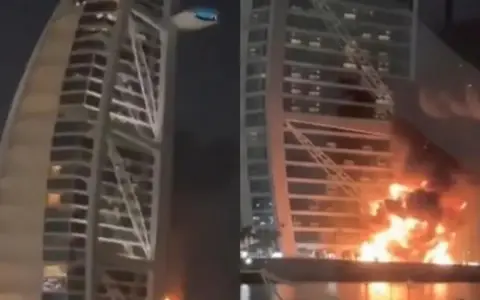 Icónico hotel de Dubai atacado por Irán.