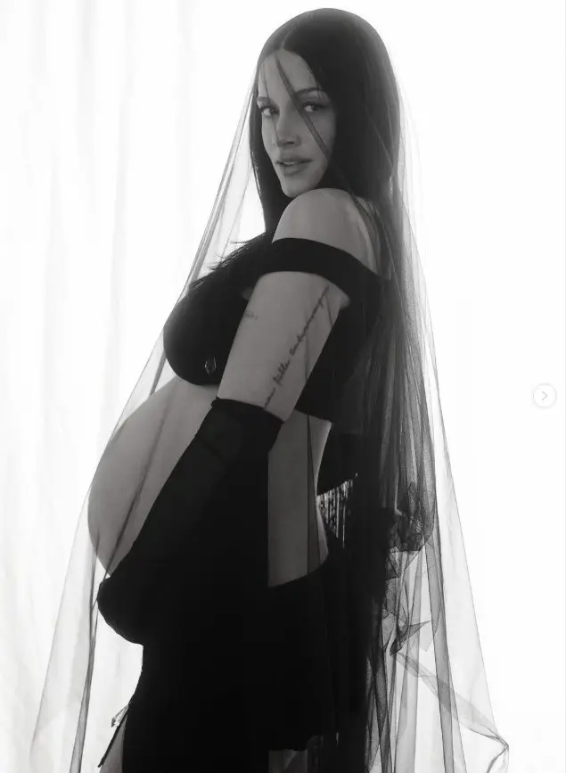 Oriana Sabatini en la última etapa de su embarazo